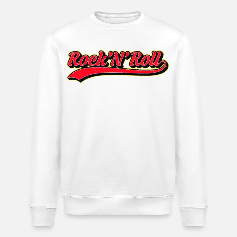 Logo rétro Rock 'N' Roll - Sweat bio ROLLER Stanley/Stella Unisexe - blanc