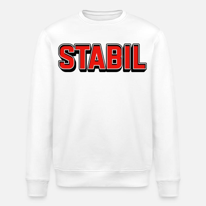 Stabil Knallrot Blockschrift - Stanley/Stella Unisex Bio-Sweatshirt ROLLER - Weiß