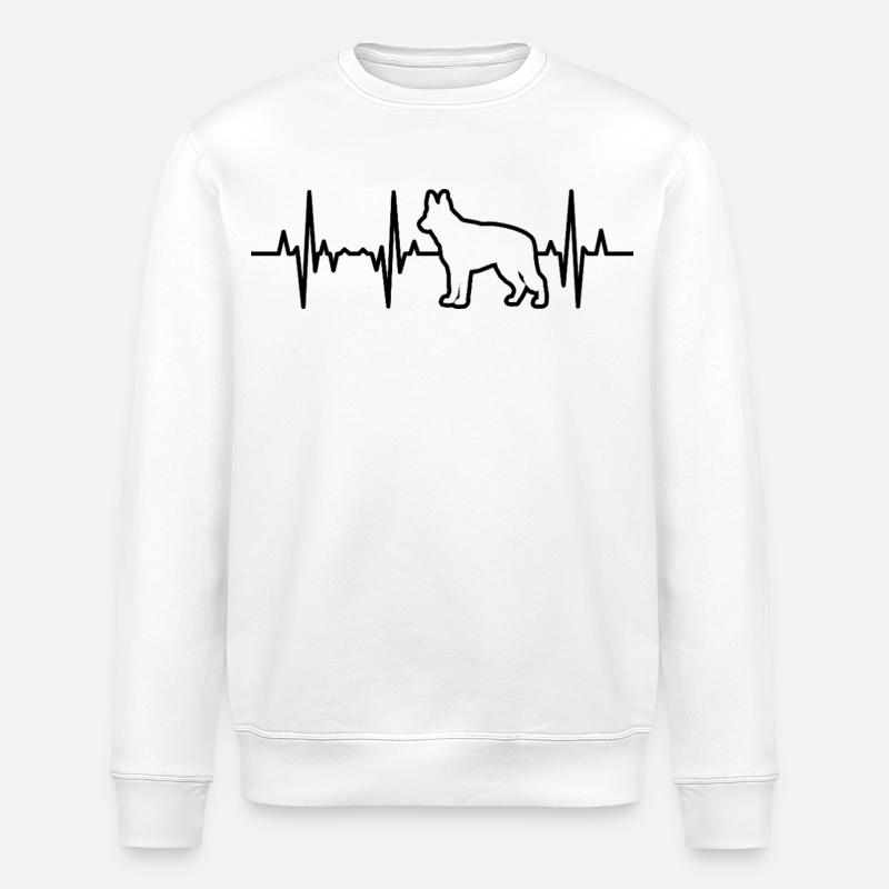 German Shepherd Pulse - Stanley/Stella ROLLER Unisex Organic Sweatshirt - white