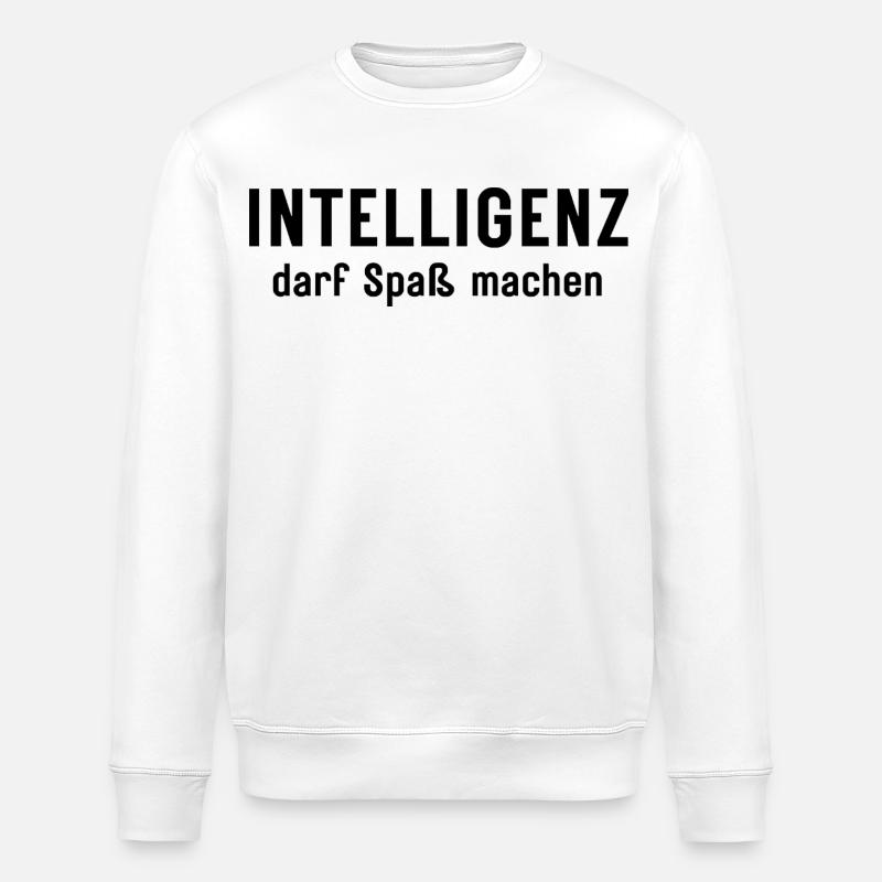 L’intelligence peut être amusante Conception d’affirmations - Sweat bio ROLLER Stanley/Stella Unisexe - blanc
