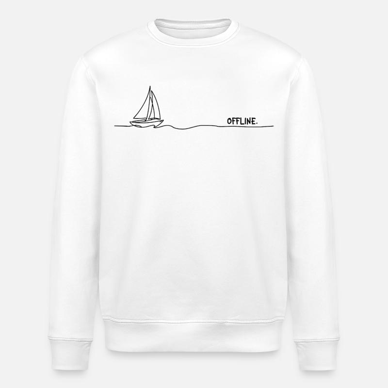 offline. Sailing Minimal Oneline Statement - Stanley/Stella ROLLER Unisex Organic Sweatshirt - white