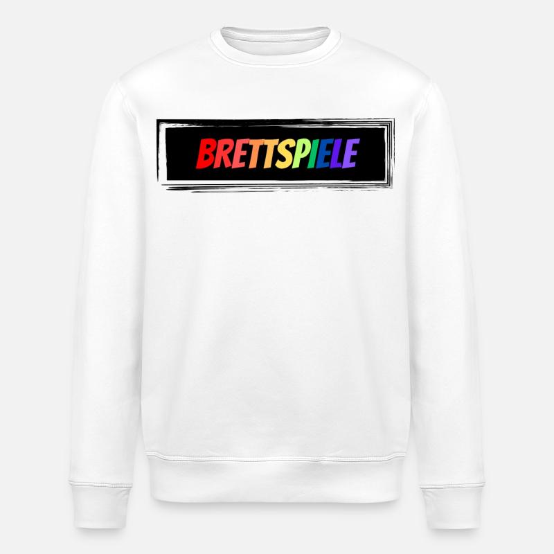 Brettspiele bunter Schriftzug - Stanley/Stella Unisex Bio-Sweatshirt ROLLER - Weiß