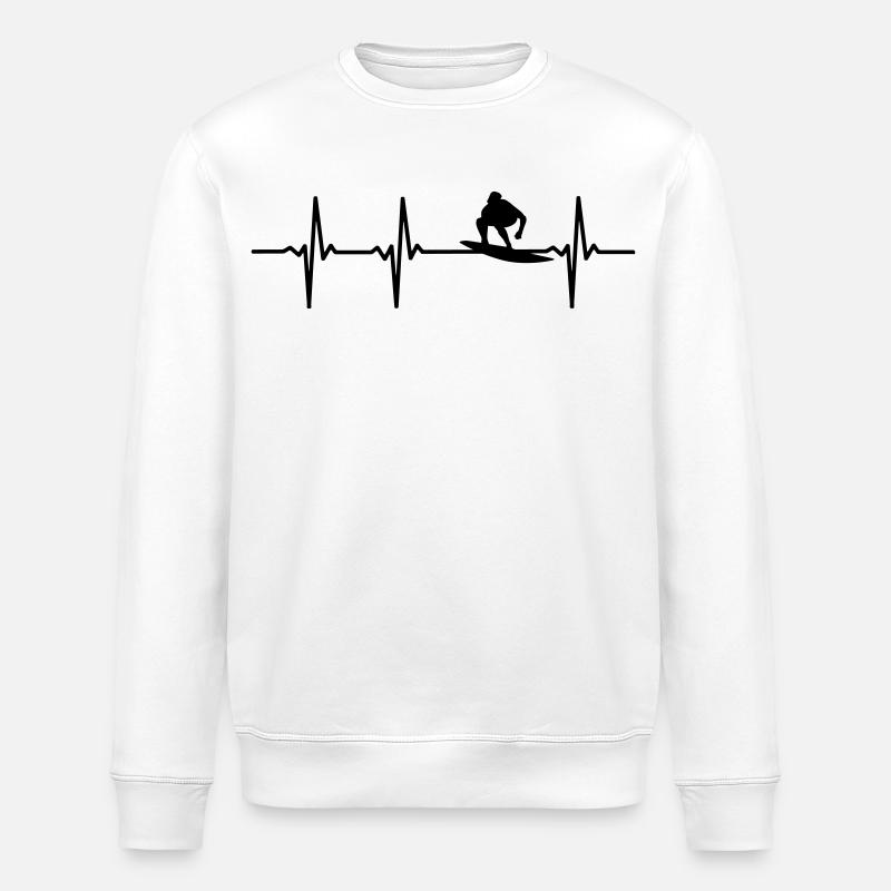 Surfeur ECG - Sweat bio ROLLER Stanley/Stella Unisexe - blanc