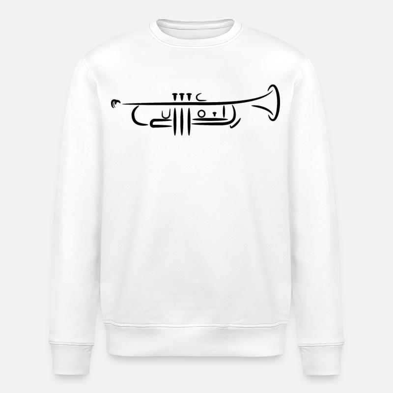 Dessin de trompette - Sweat bio ROLLER Stanley/Stella Unisexe - blanc