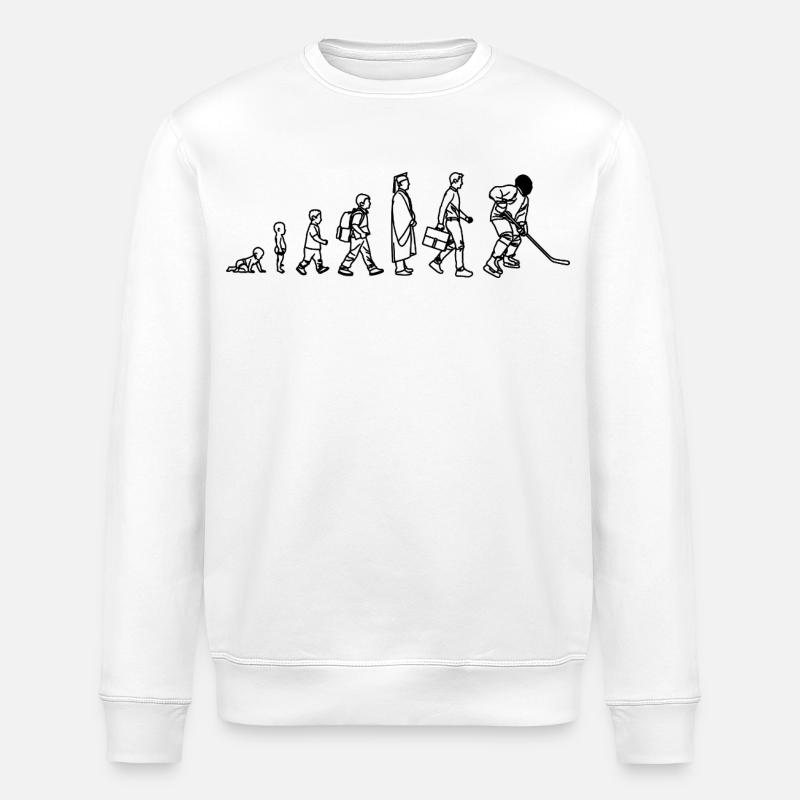 Evolution Eishockeyspieler - Stanley/Stella Unisex Bio-Sweatshirt ROLLER - Weiß