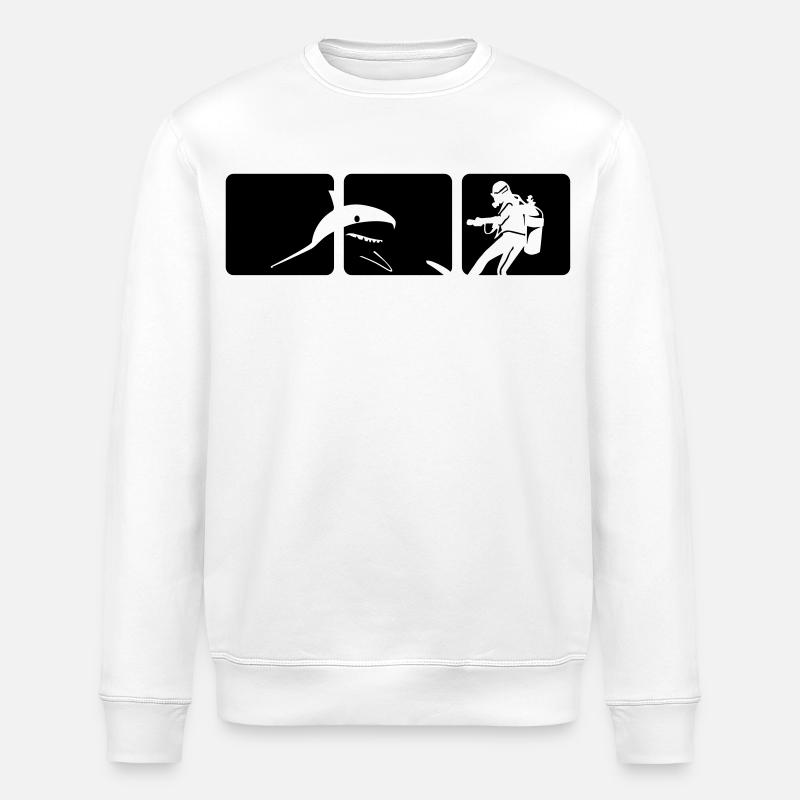 shark dive - Stanley/Stella Unisex Bio-Sweatshirt ROLLER - Weiß