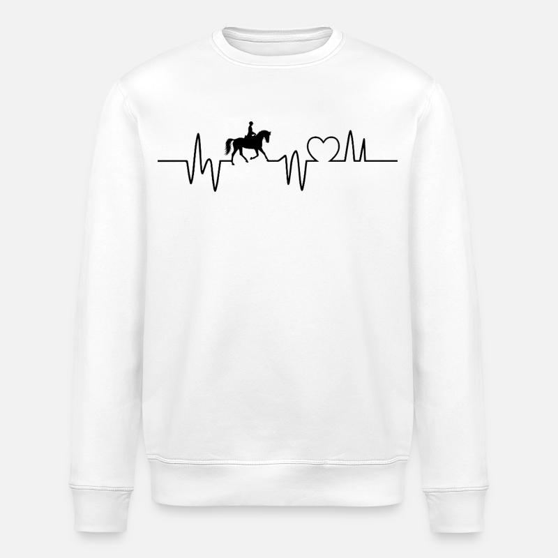 Pferd Reiter Herzschlag Reiten  - Stanley/Stella Unisex Bio-Sweatshirt ROLLER - Weiß