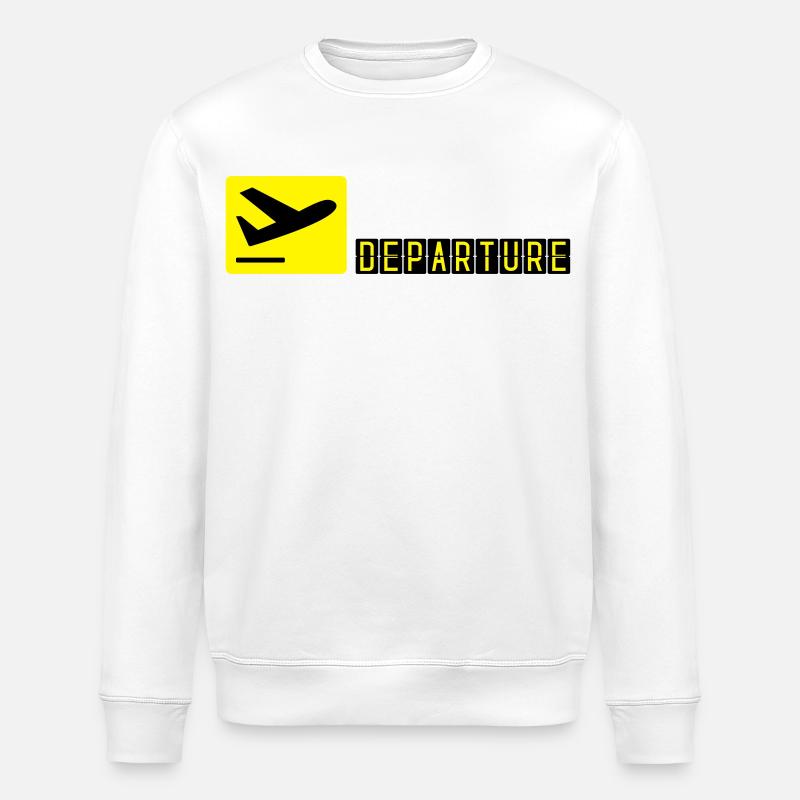 Airplane taking off - Stanley/Stella ROLLER Unisex Organic Sweatshirt - white