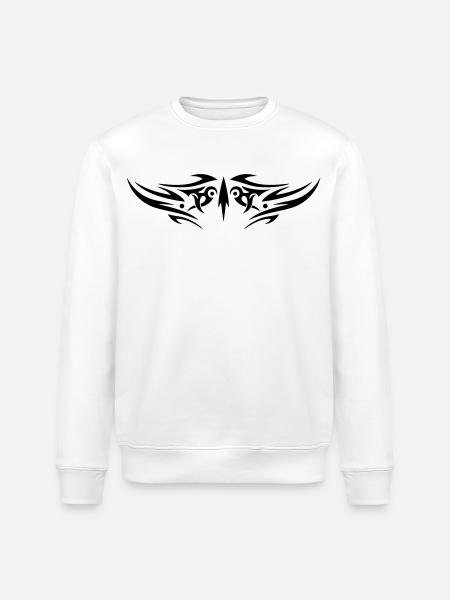 Large jagged Tribal Tattoo ornament. - Stanley/Stella ROLLER Unisex Organic Sweatshirt - white