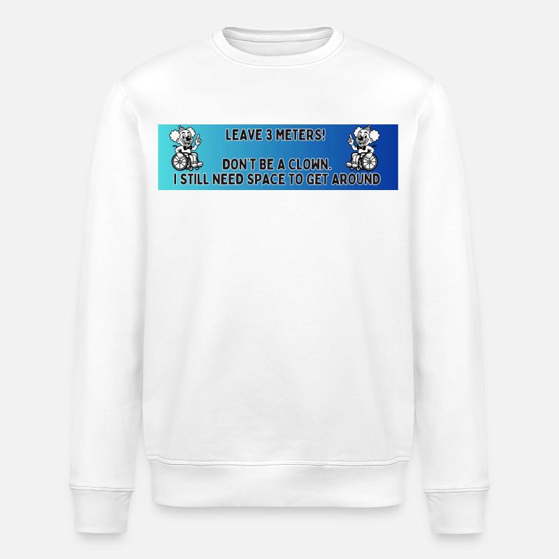 Autoaufkleber eines Rollstuhlclowns # - Stanley/Stella Unisex Bio-Sweatshirt ROLLER - Weiß