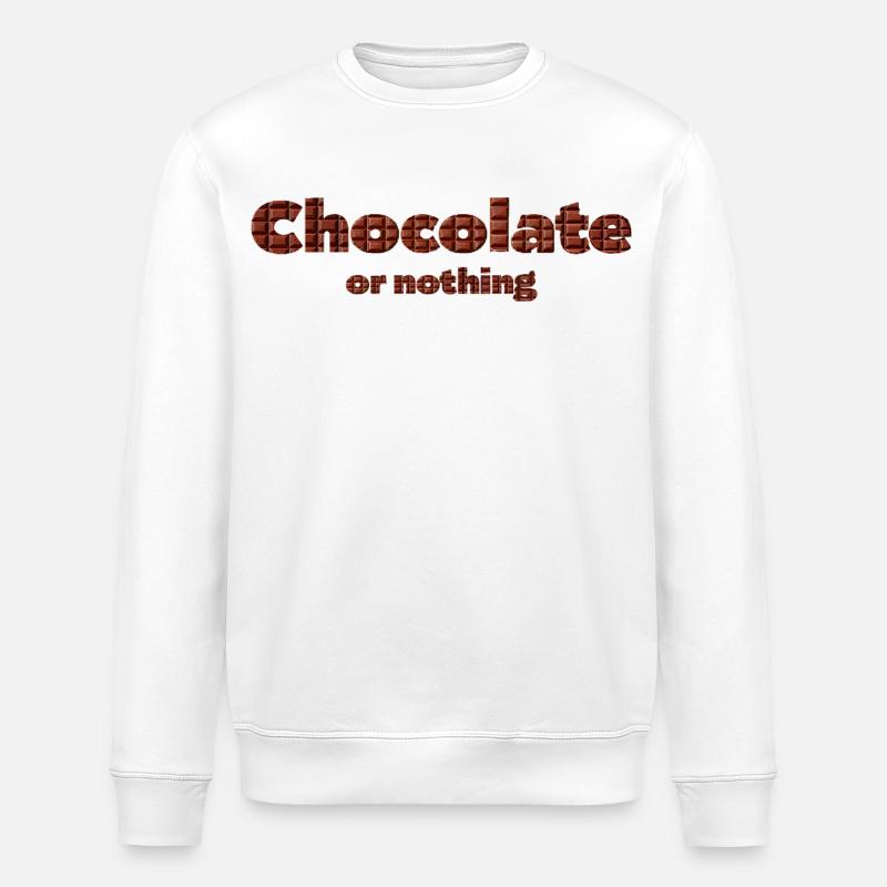 Chocolate pattern with 3D effect - Stanley/Stella ROLLER Unisex Organic Sweatshirt - white