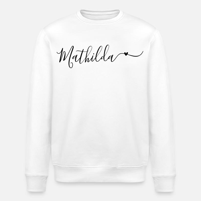 Mathilda Prénom décoratif - Sweat bio ROLLER Stanley/Stella Unisexe - blanc