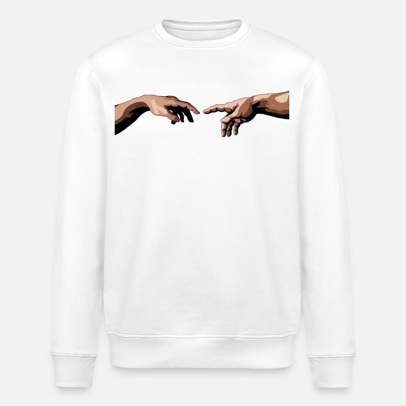 Intertwined hands with artistic style - Stanley/Stella ROLLER Unisex Organic Sweatshirt - white