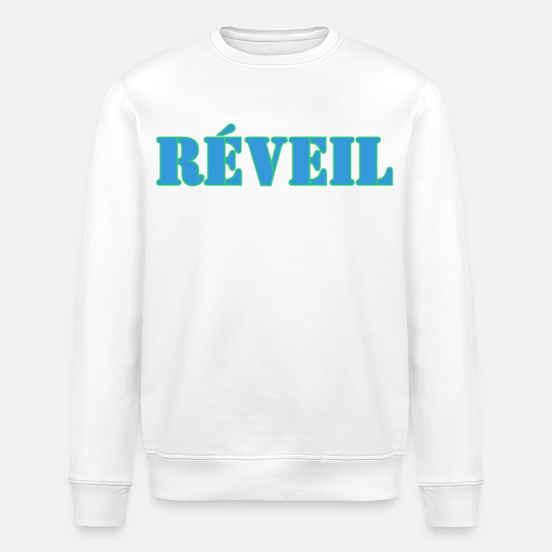 alarm clock - Stanley/Stella ROLLER Unisex Organic Sweatshirt - white