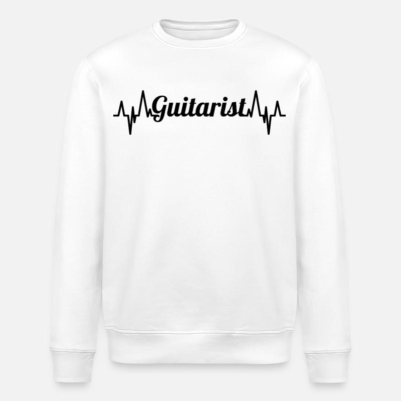 Guitariste ECG Heartline - Sweat bio ROLLER Stanley/Stella Unisexe - blanc