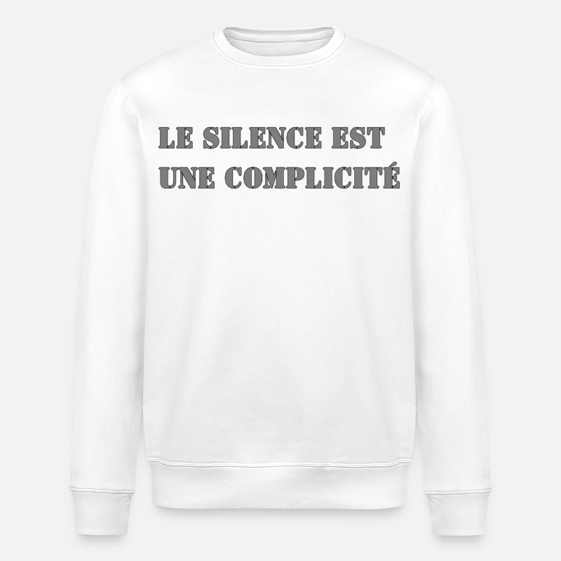 SCHWEIGEN IST MITSCHULD - Stanley/Stella Unisex Bio-Sweatshirt ROLLER - Weiß