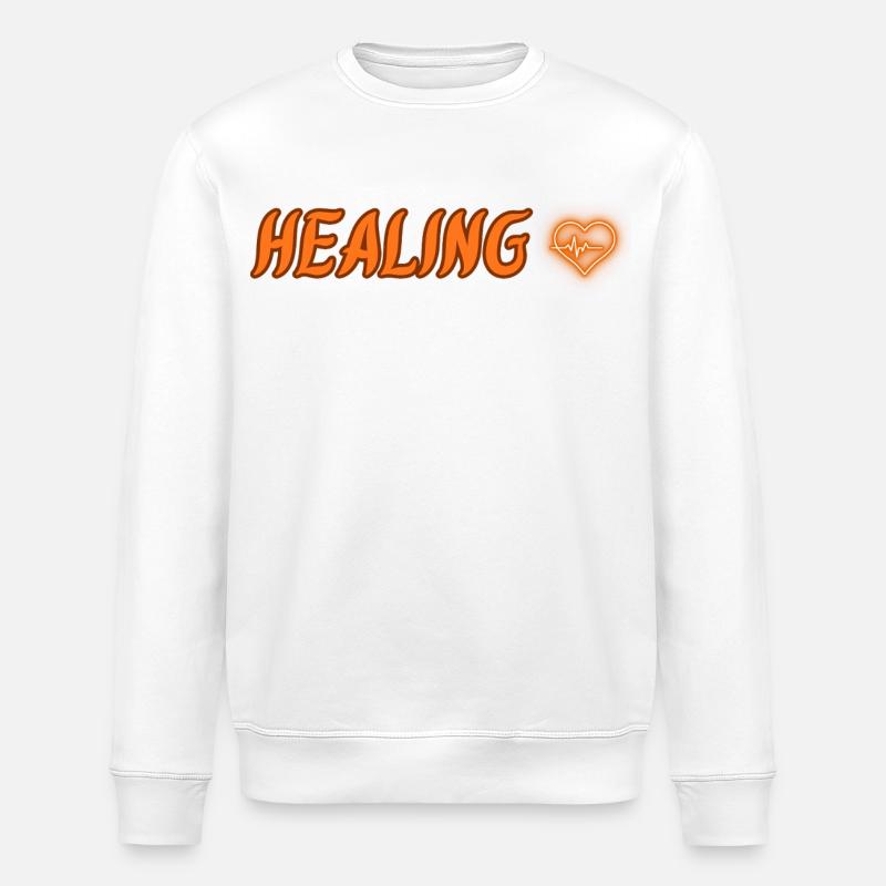 Healing – Minimalistisches Herz Symbol - Stanley/Stella Unisex Bio-Sweatshirt ROLLER - Weiß