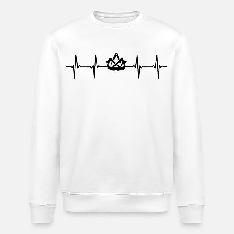 charpentier battement de cœur charpentier - Sweat bio ROLLER Stanley/Stella Unisexe - blanc