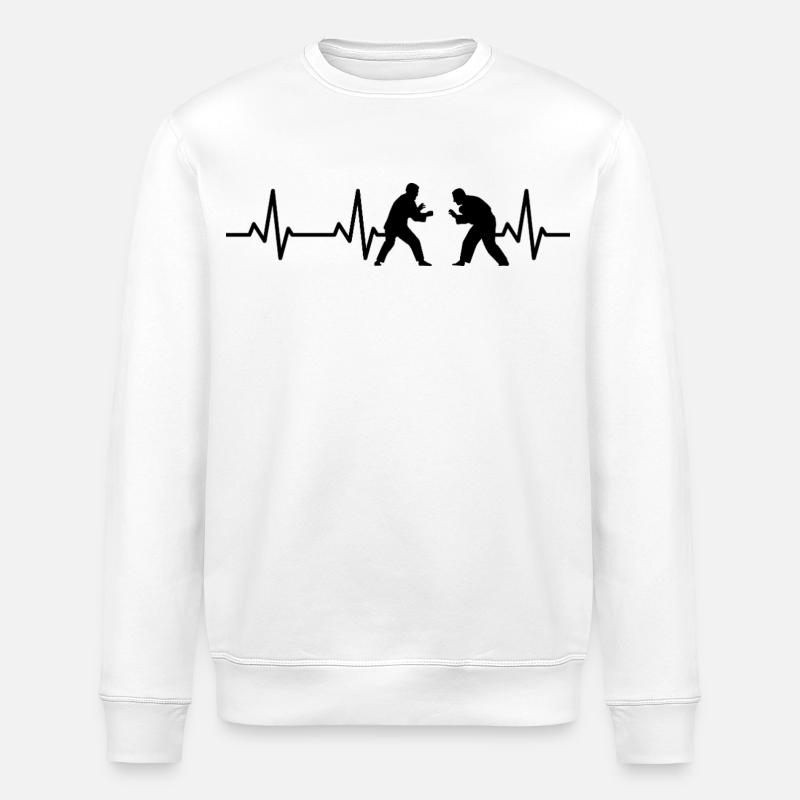 Judoka Herzschlag - Stanley/Stella Unisex Bio-Sweatshirt ROLLER - Weiß