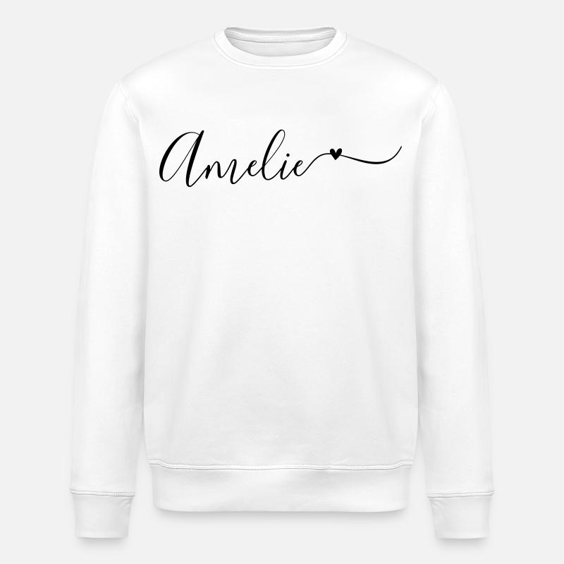 Amelie Name Vorname Dekorativ - Stanley/Stella Unisex Bio-Sweatshirt ROLLER - Weiß