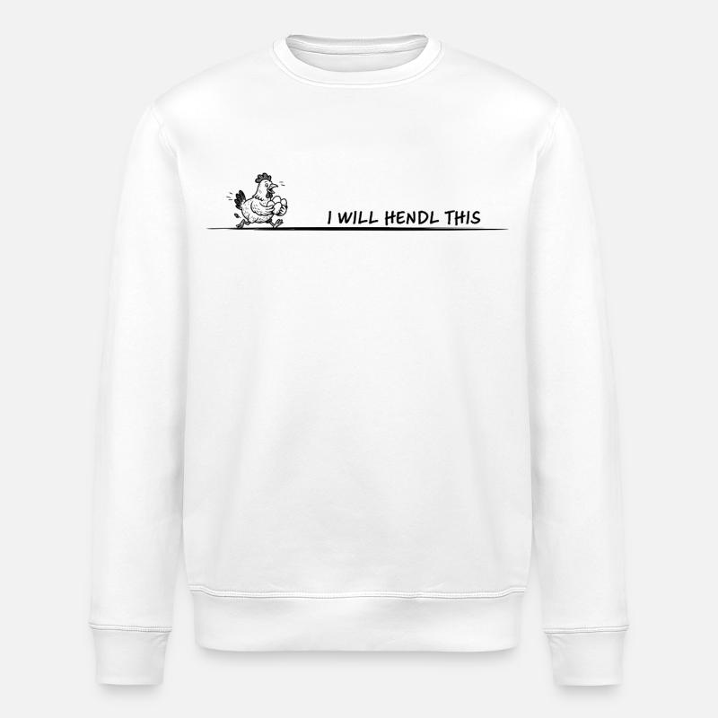 I Will Hendl This Pun - Stanley/Stella ROLLER Unisex Organic Sweatshirt - white