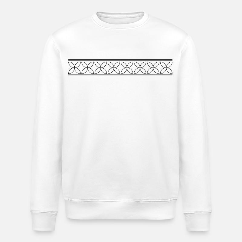 Bandornament mit abstrakten Blüten - Stanley/Stella Unisex Bio-Sweatshirt ROLLER - Weiß