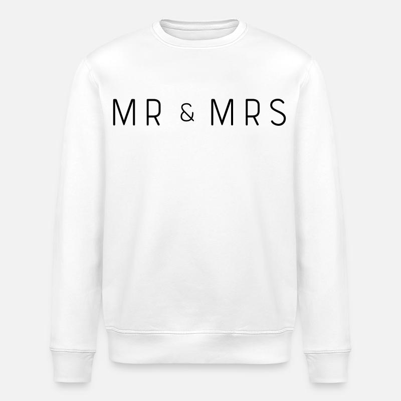 Mr and Mrs - Stanley/Stella ROLLER Unisex Organic Sweatshirt - white