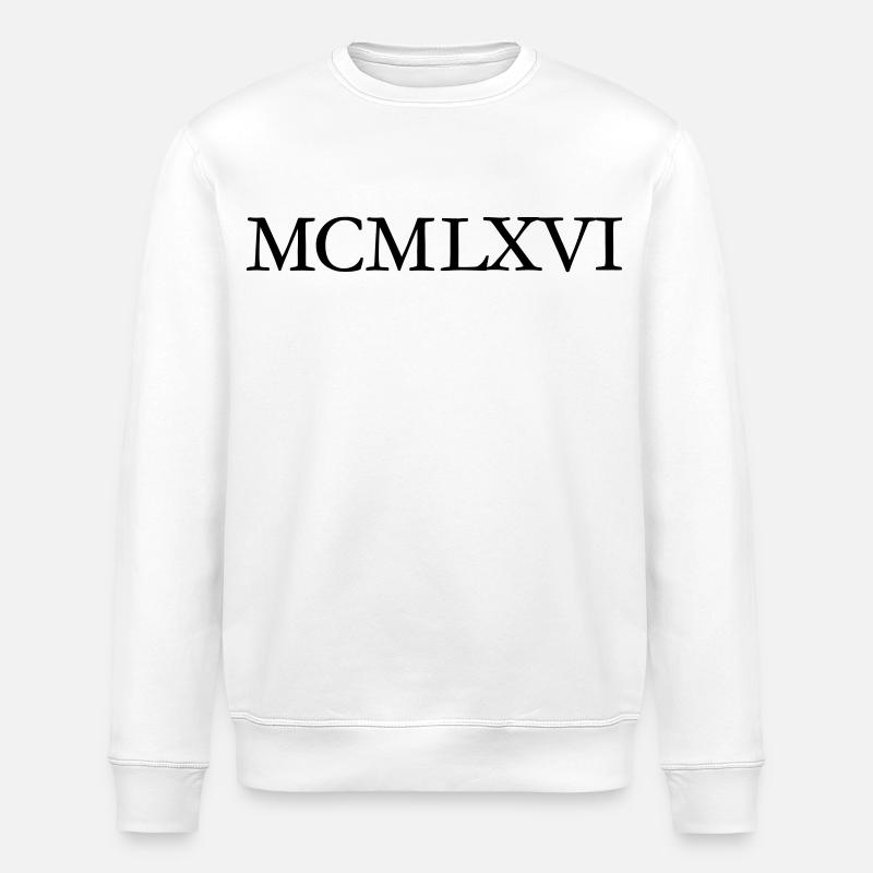 MCMLXVI 1966 Roman Anniversaire Année - Sweat bio ROLLER Stanley/Stella Unisexe - blanc