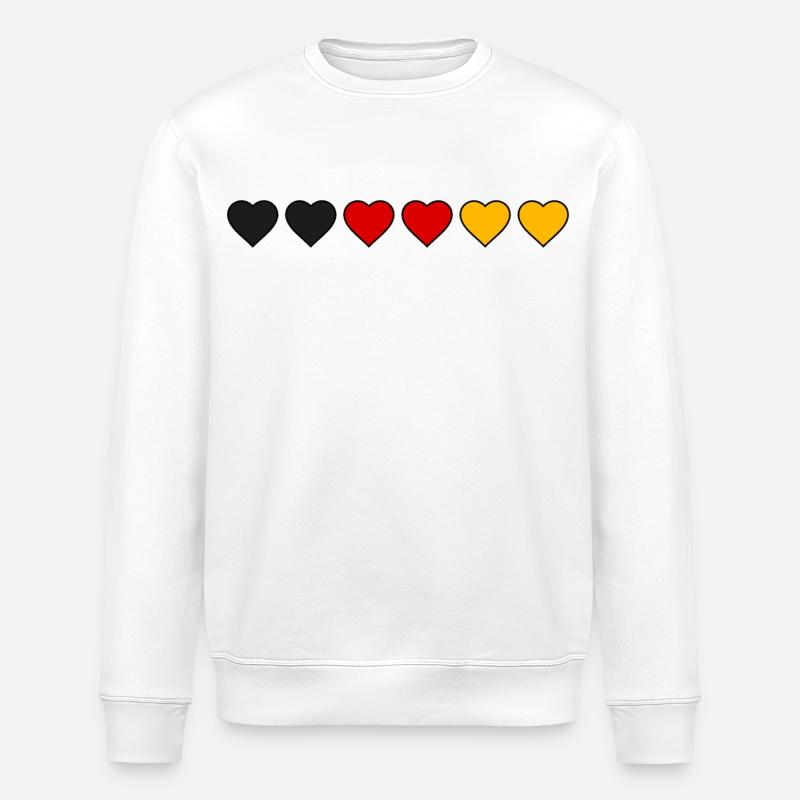 Germany Hearts - Stanley/Stella ROLLER Unisex Organic Sweatshirt - white