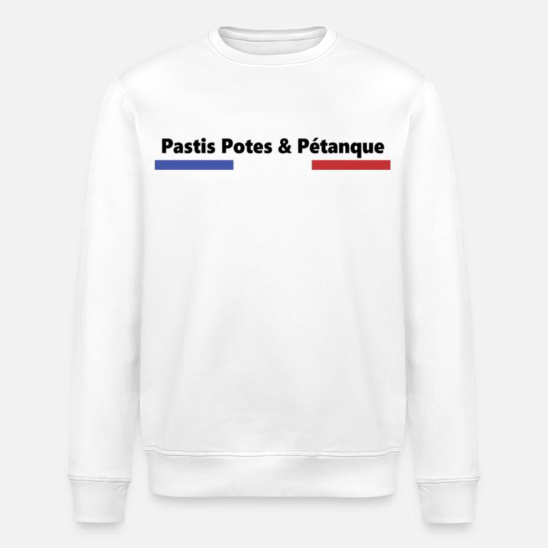PASTIS POTES PÉTANQUE FRANKREICH BBR - Stanley/Stella Unisex Bio-Sweatshirt ROLLER - Weiß