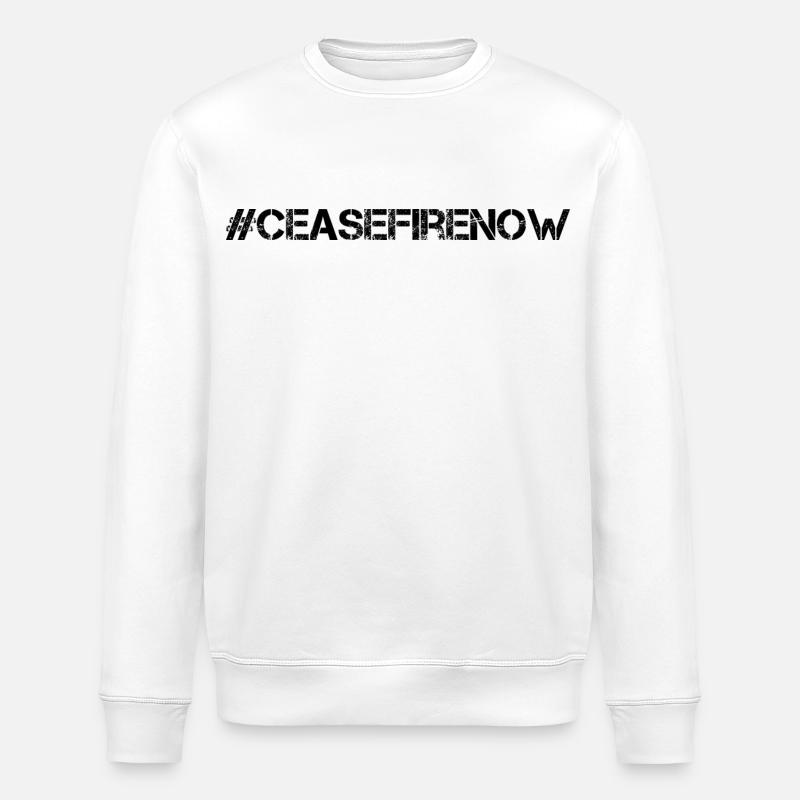 cease fire now - Stanley/Stella Unisex Bio-Sweatshirt ROLLER - Weiß
