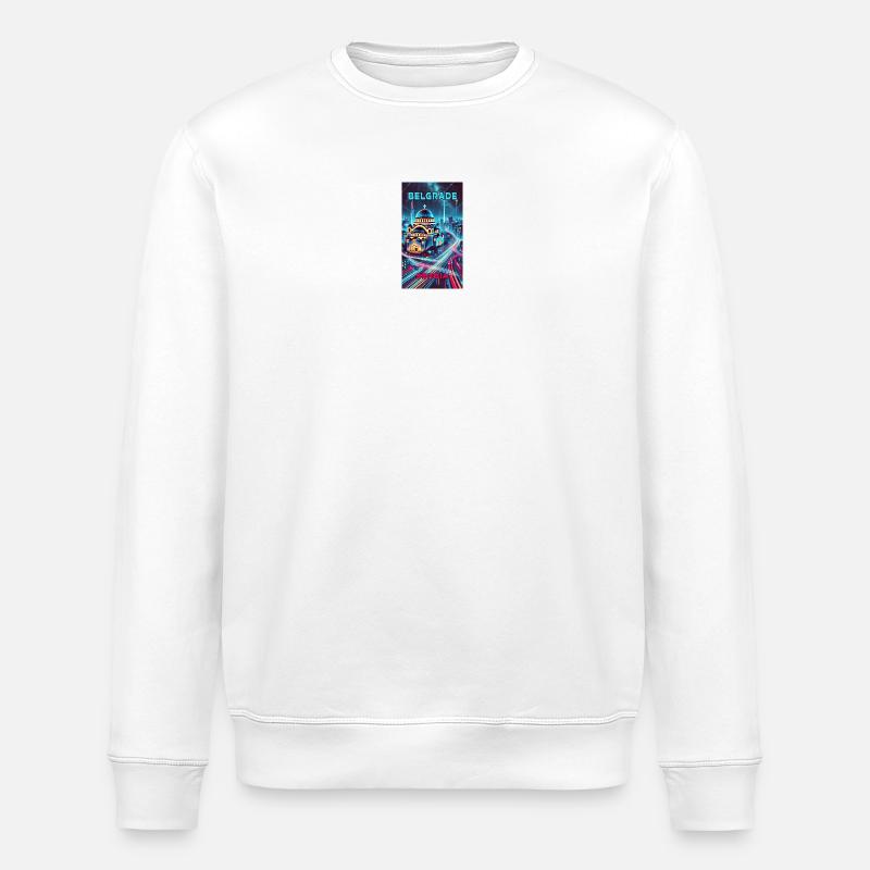 Belgrad Serbien Skyline Design - Stanley/Stella Unisex Bio-Sweatshirt ROLLER - Weiß