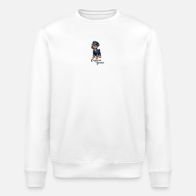 Yorkshire Terrier Pilot - Stanley/Stella Unisex Bio-Sweatshirt ROLLER - Weiß