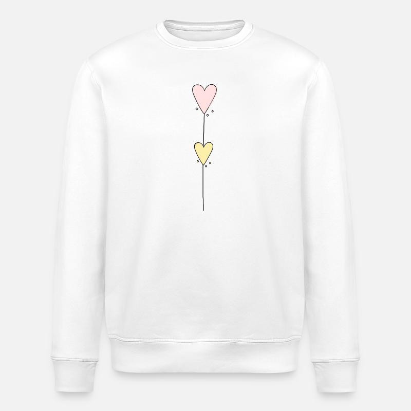 Herz Linie Vertikal - Stanley/Stella Unisex Bio-Sweatshirt ROLLER - Weiß