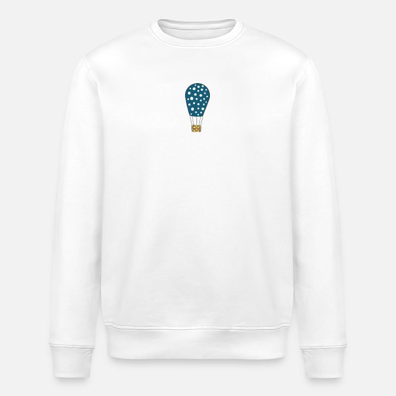 blauer Heißluftballon - Stanley/Stella Unisex Bio-Sweatshirt ROLLER - Weiß