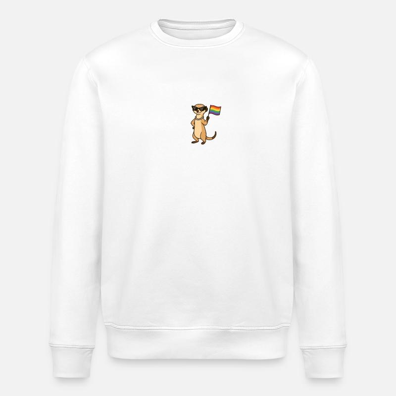 Freches Erdmännchen Pride T‑Shirt - Stanley/Stella Unisex Bio-Sweatshirt ROLLER - Weiß