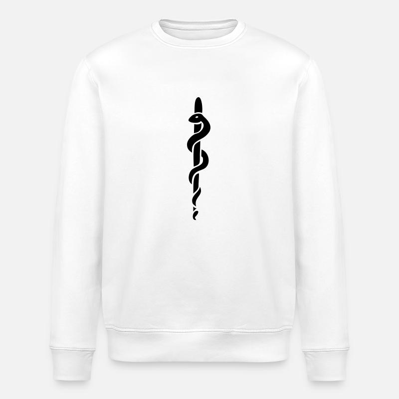 snake stick - Stanley/Stella ROLLER Unisex Organic Sweatshirt - white