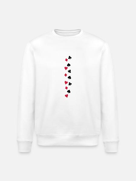 poker_symbole_f2 - Stanley/Stella ROLLER Unisex Organic Sweatshirt - white