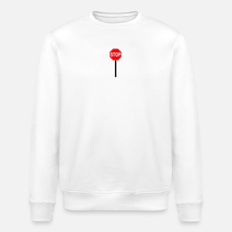 Stop Schild - Stanley/Stella Unisex Bio-Sweatshirt ROLLER - Weiß