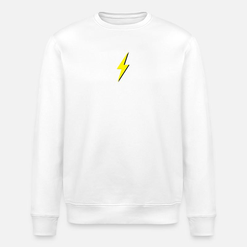Eclair jaune et noir - Sweat bio ROLLER Stanley/Stella Unisexe - blanc