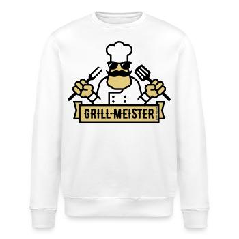 Grillmeister (Grillen / Barbecue / BBQ / 2C) - Stanley/Stella Unisex Bio-Sweatshirt ROLLER - Weiß - Vorne - Nik (191cm)