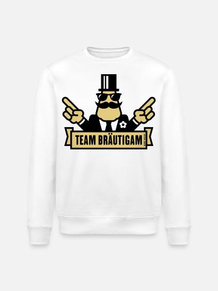 Team Bräutigam Handzeichen (Polterabend JGA / 2C) - Stanley/Stella Unisex Bio-Sweatshirt ROLLER - Weiß