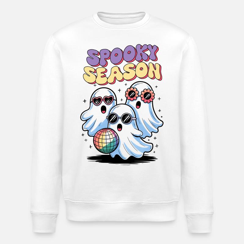 Ghost Halloween Saison effrayante - Sweat bio ROLLER Stanley/Stella Unisexe - blanc
