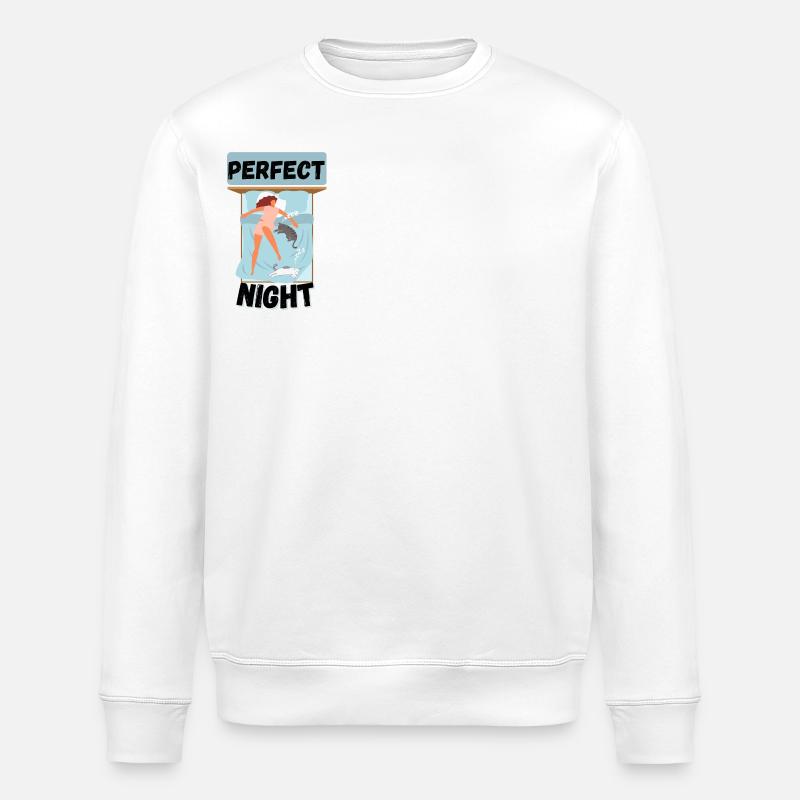 Nuit parfaite avec mes chats - Sweat bio ROLLER Stanley/Stella Unisexe - blanc