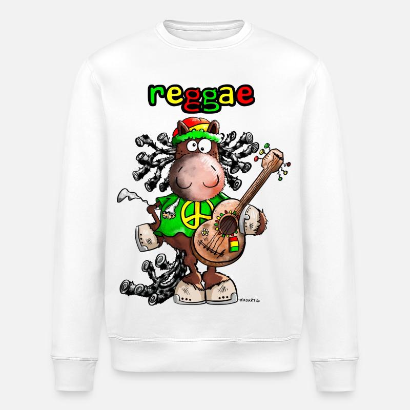 Reggae Pferd - Stanley/Stella Unisex Bio-Sweatshirt ROLLER - Weiß