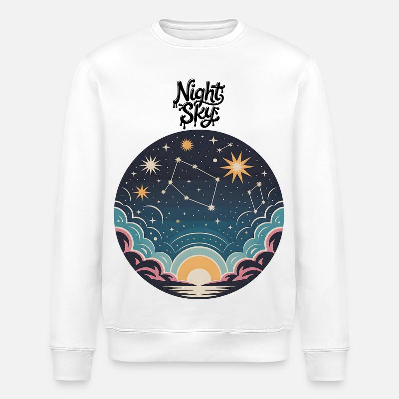 Ciel nocturne - Sweat bio ROLLER Stanley/Stella Unisexe - blanc