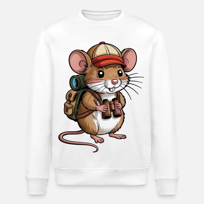 Wandermouse Adventure - Stanley/Stella ROLLER Unisex Organic Sweatshirt - white