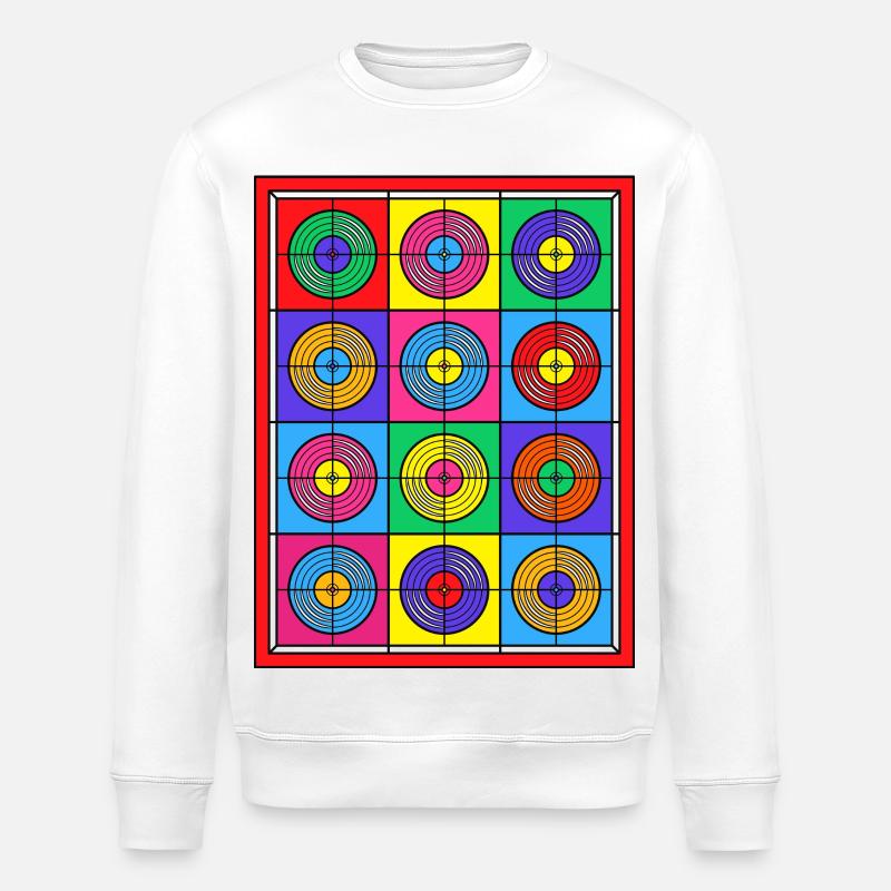 Vinyles Pop Art en vitrail - Sweat bio ROLLER Stanley/Stella Unisexe - blanc