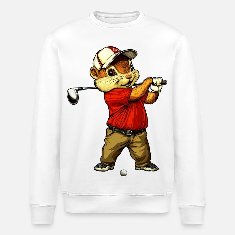 Streifenhörnchen Golf - Stanley/Stella Unisex Bio-Sweatshirt ROLLER - Weiß