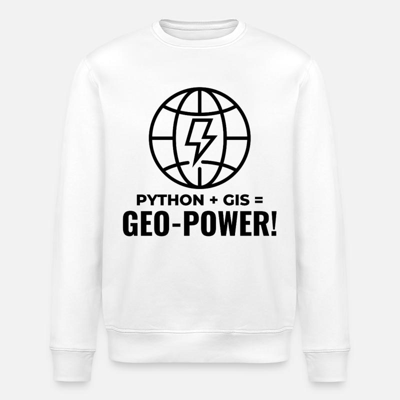 Python GIS Geo-Power Programmierung Geospatial - Stanley/Stella Unisex Bio-Sweatshirt ROLLER - Weiß